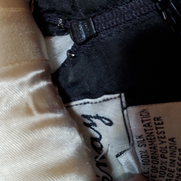 Vintage Stenay 100% SILK black beaded top blouse in excellent condition size L - Picture 6 of 9